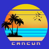 Sunset Beach Cancun Emblem Stripe Pom Pom Beanie