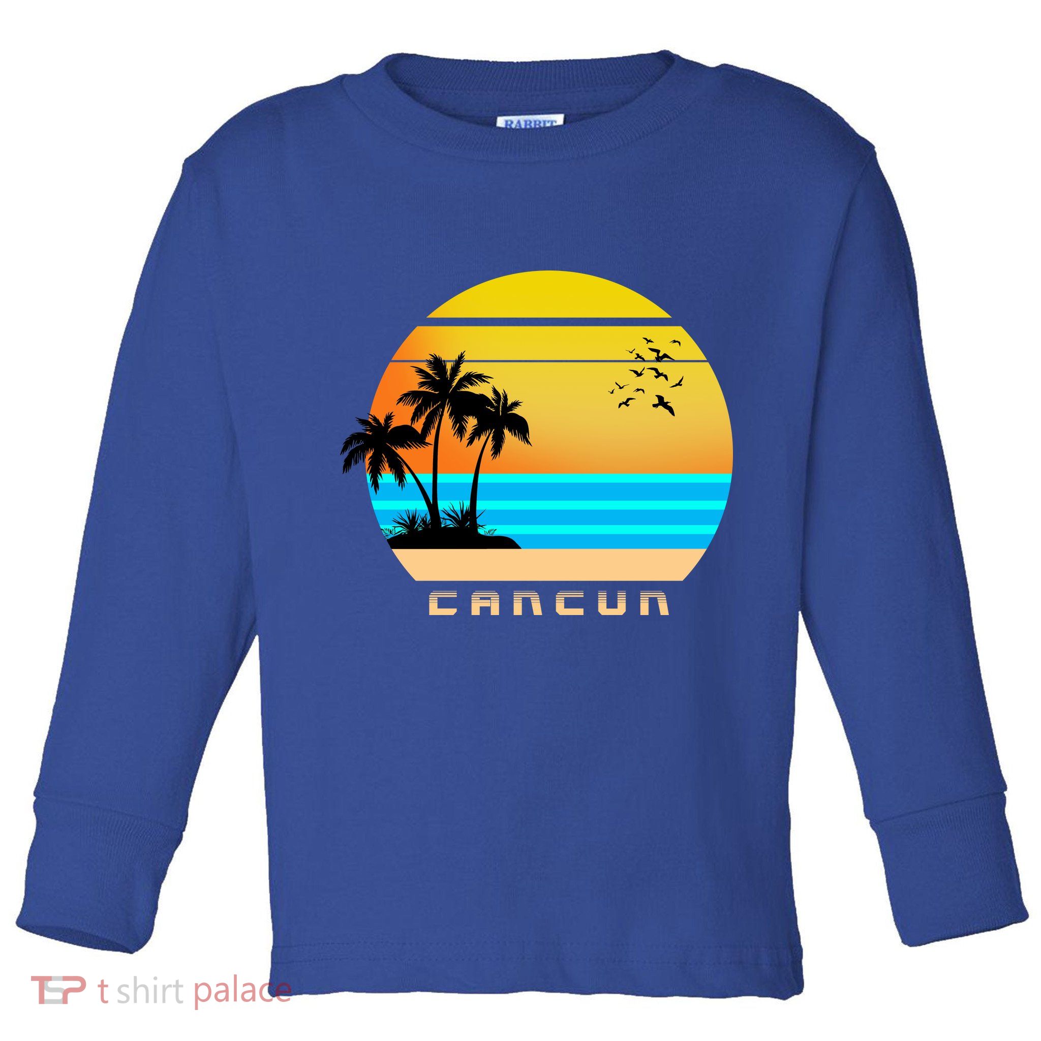 Sunset Beach Cancun Emblem Toddler Long Sleeve Shirt