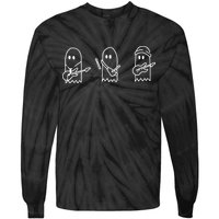 Sunset Curve Ghosts Band Tie-Dye Long Sleeve Shirt