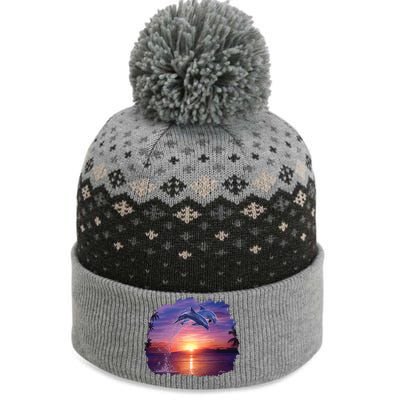 Sunset Dolphins The Baniff Cuffed Pom Beanie