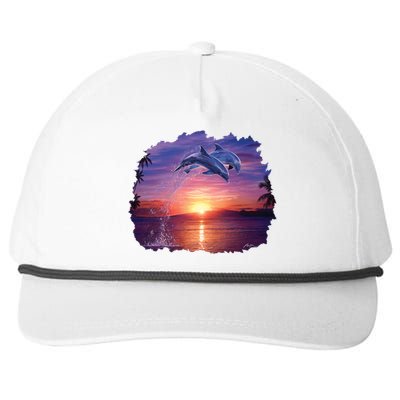 Sunset Dolphins Snapback Five-Panel Rope Hat