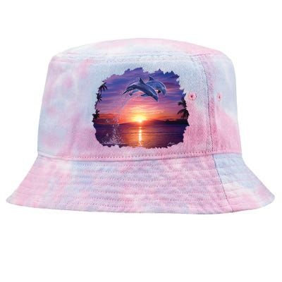 Sunset Dolphins Tie-Dyed Bucket Hat