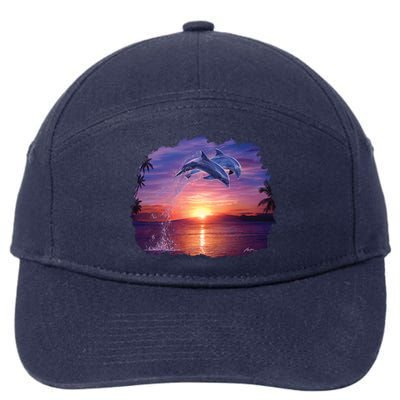 Sunset Dolphins 7-Panel Snapback Hat