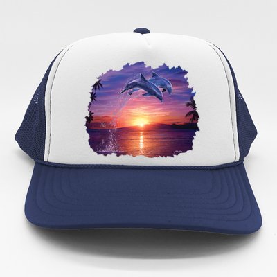 Sunset Dolphins Trucker Hat