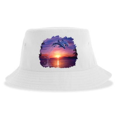 Sunset Dolphins Sustainable Bucket Hat