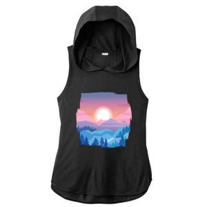 Sunset Mountain Ladies PosiCharge Tri-Blend Wicking Draft Hoodie Tank