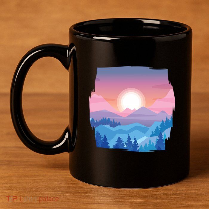 Sunset Mountain 11oz C Handle Ceramic Mug