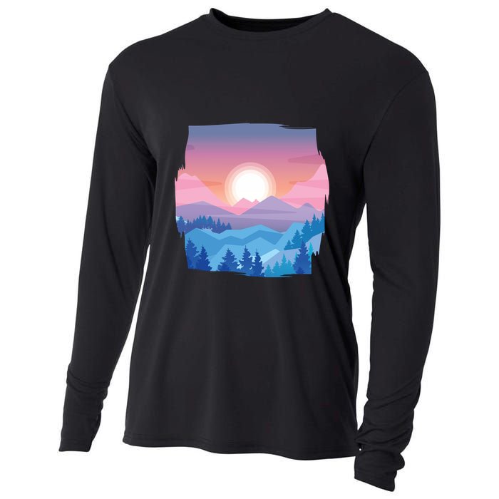 Sunset Mountain Cooling Performance Long Sleeve Crew