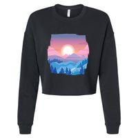 Sunset Mountain Cropped Pullover Crew