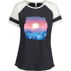 Sunset Mountain Enza Ladies Jersey Colorblock Tee