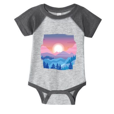 Sunset Mountain Infant Baby Jersey Bodysuit