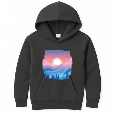 Sunset Mountain Kids Hoodie
