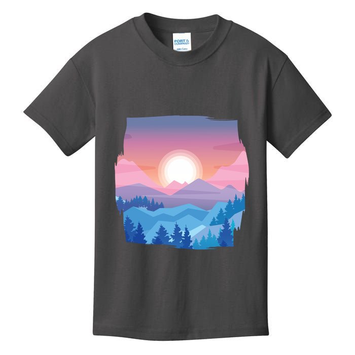 Sunset Mountain Kids T-Shirt
