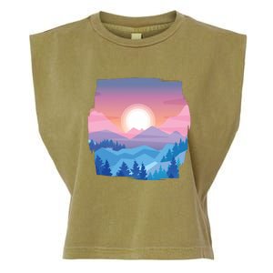 Sunset Mountain Garment-Dyed Women's Muscle Tee