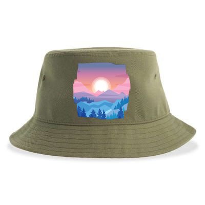 Sunset Mountain Sustainable Bucket Hat