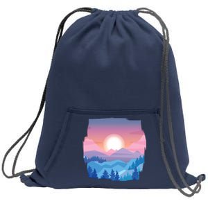 Sunset Mountain Sweatshirt Cinch Pack Bag