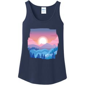 Sunset Mountain Ladies Essential Tank