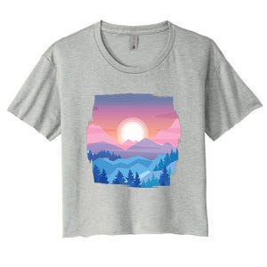 Sunset Mountain Women's Crop Top Tee