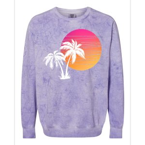 Sunset Palm Trees Colorblast Crewneck Sweatshirt