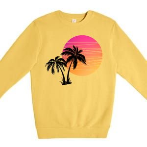 Sunset Palm Trees Premium Crewneck Sweatshirt