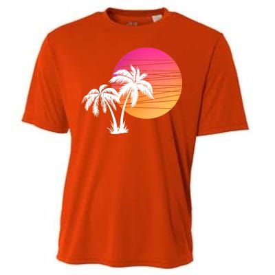 Sunset Palm Trees Cooling Performance Crew T-Shirt