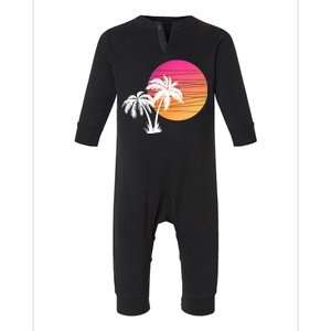 Sunset Palm Trees Infant Fleece One Piece