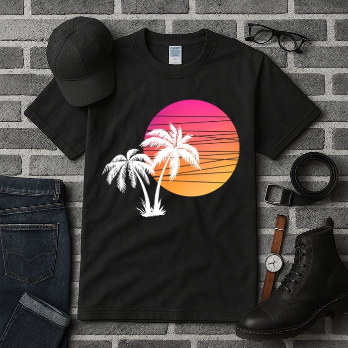 Sunset Palm Trees Tall T-Shirt