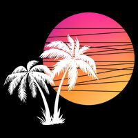 Sunset Palm Trees Tall T-Shirt