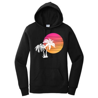 Sunset Palm Trees Women's Pullover Hoodie