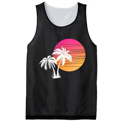 Sunset Palm Trees Mesh Reversible Basketball Jersey Tank