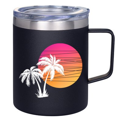 Sunset Palm Trees 12oz Stainless Steel Coffee Mug