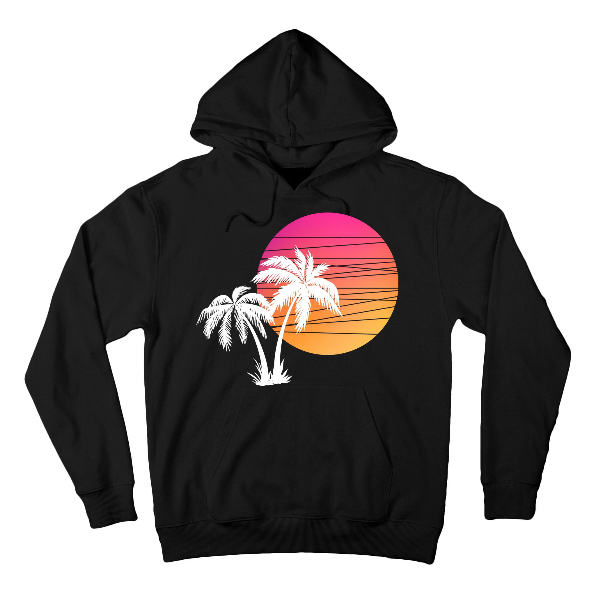 Sunset Palm Trees Tall Hoodie