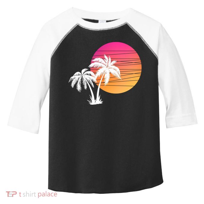 Sunset Palm Trees Toddler Fine Jersey T-Shirt