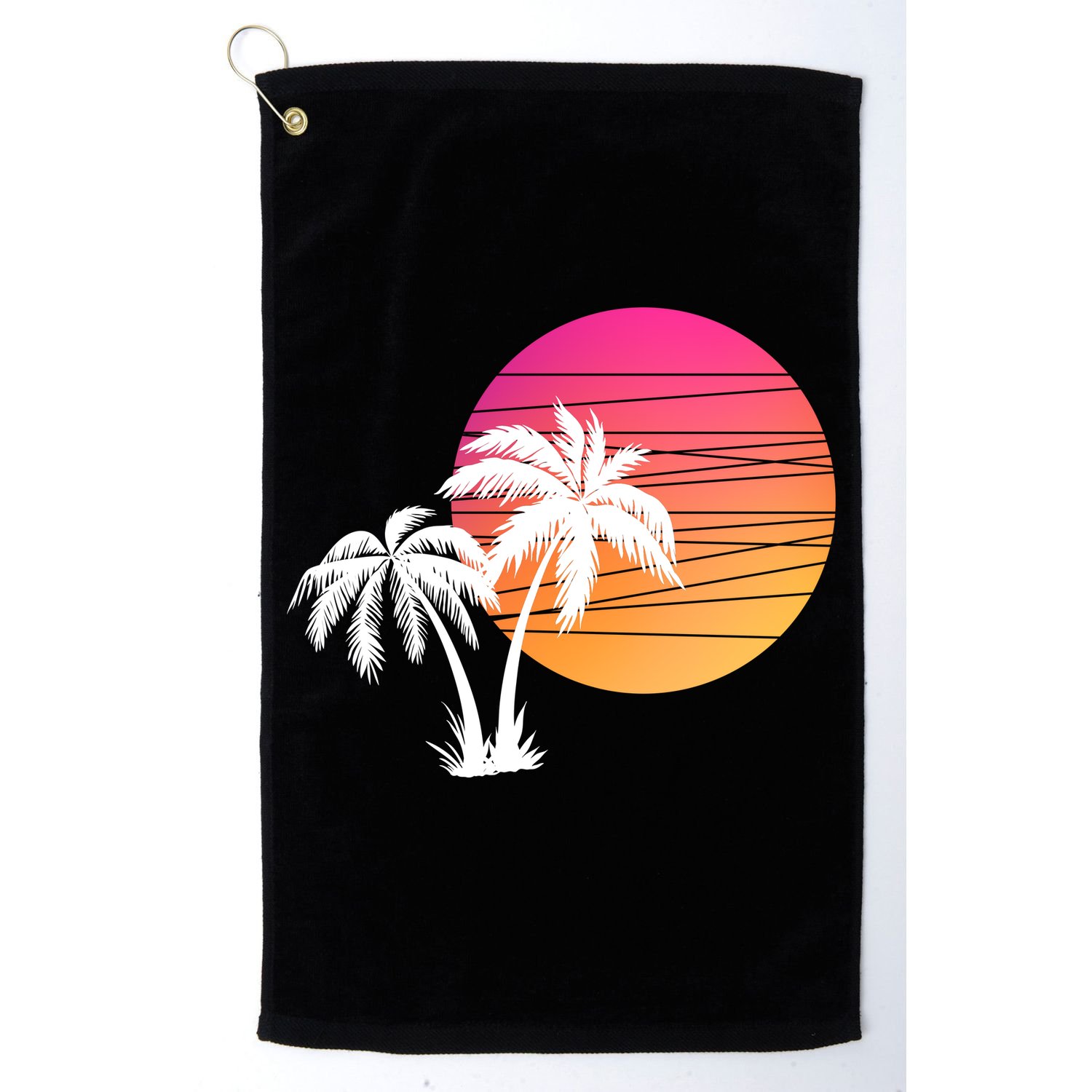 Sunset Palm Trees Golf Towel
