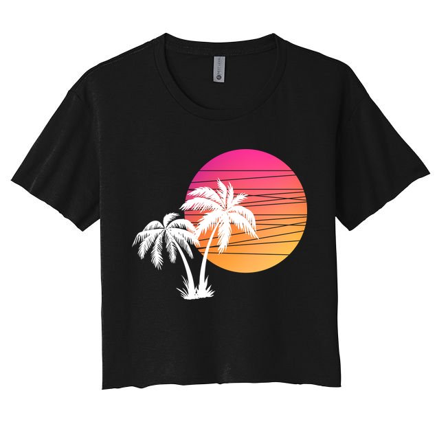 Sunset Palm Trees Crop Top
