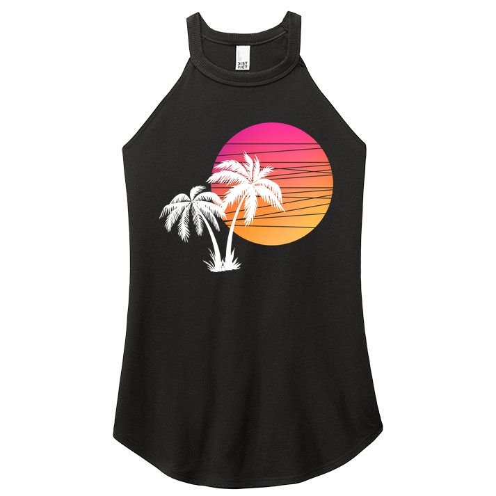 Sunset Palm Trees Women's Perfect Tri Rocker Tank