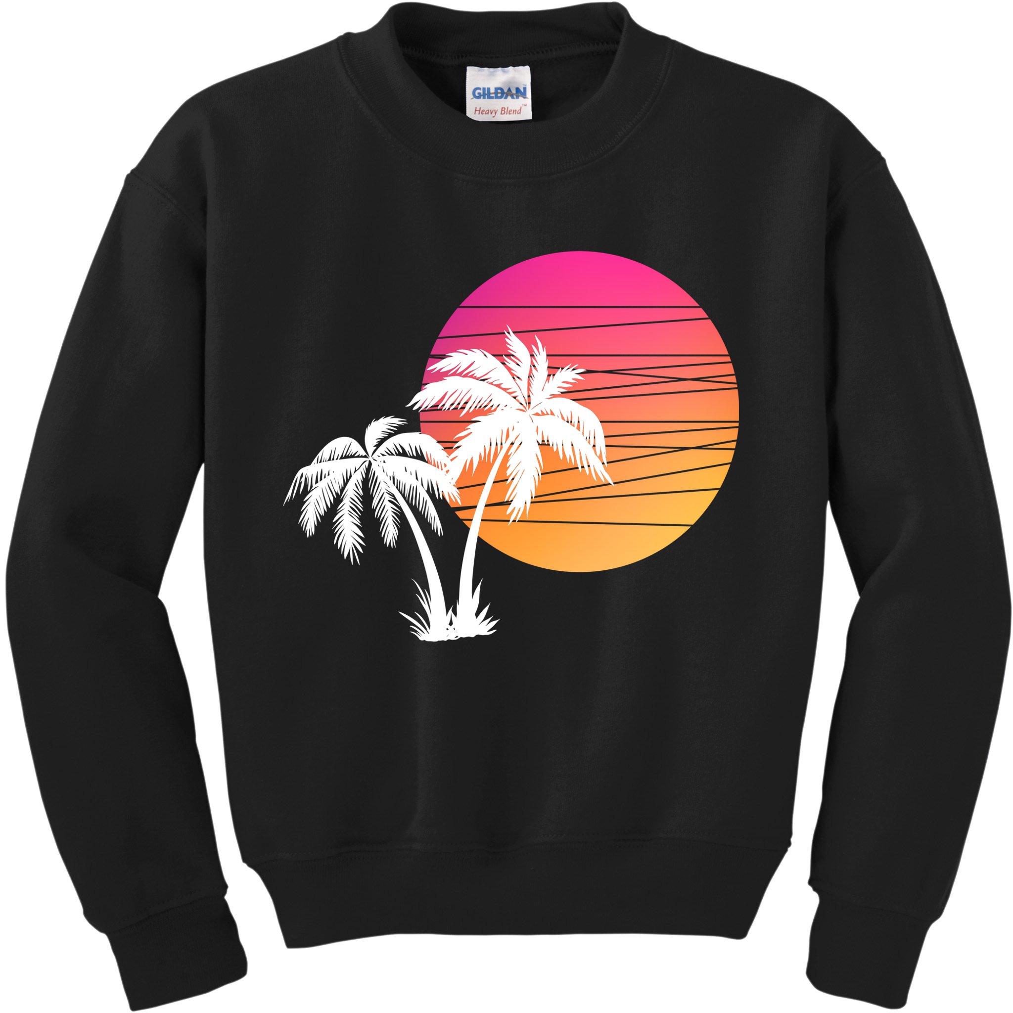 Sunset Palm Trees Kids Sweatshirt