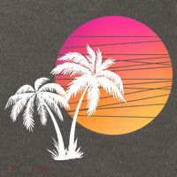 Sunset Palm Trees Cotton Canvas Backpack