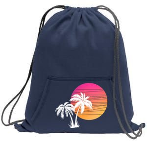 Sunset Palm Trees Sweatshirt Cinch Pack Bag