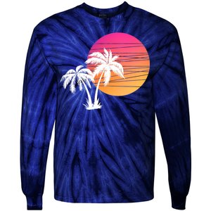 Sunset Palm Trees Tie-Dye Long Sleeve Shirt