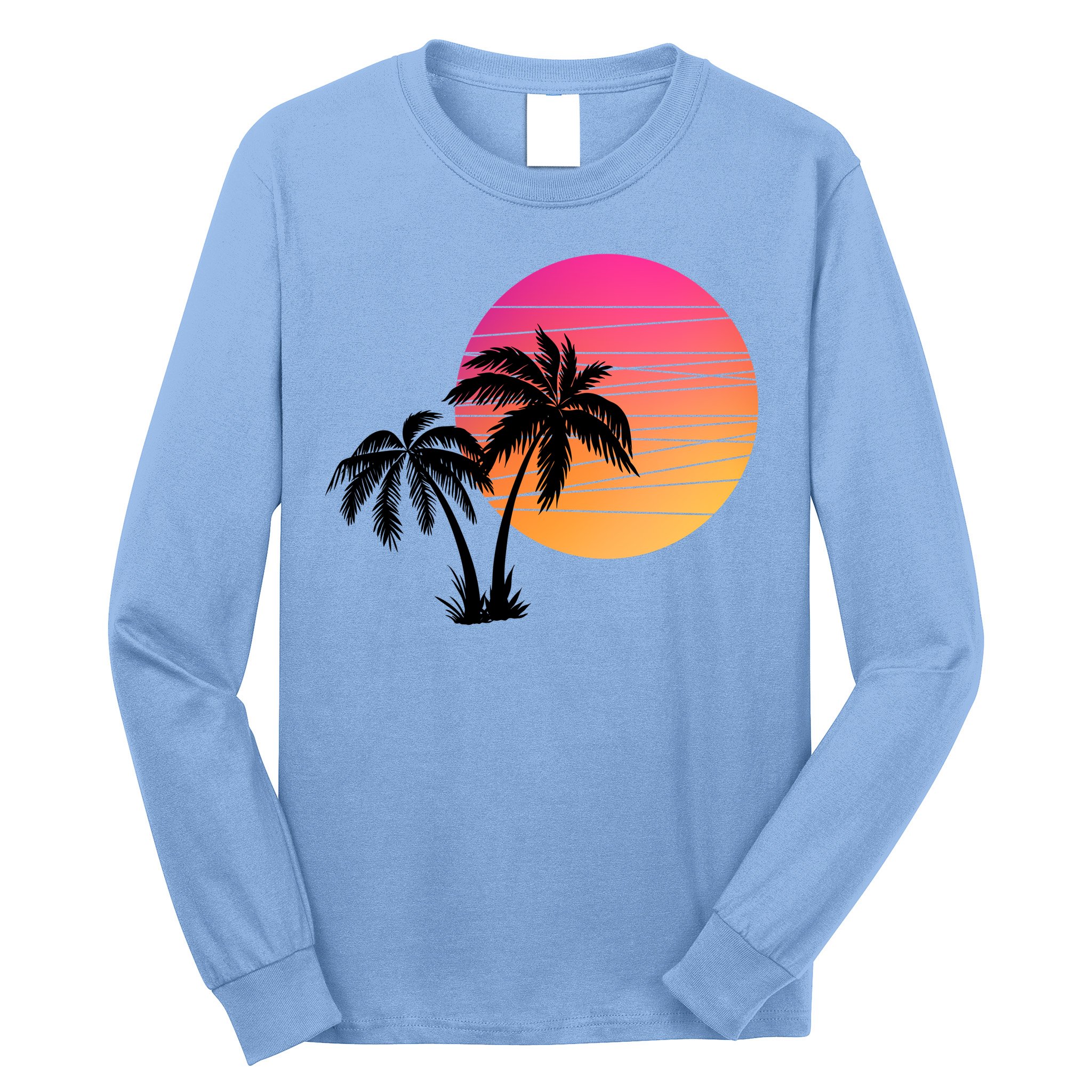 Sunset Palm Trees Long Sleeve Shirt