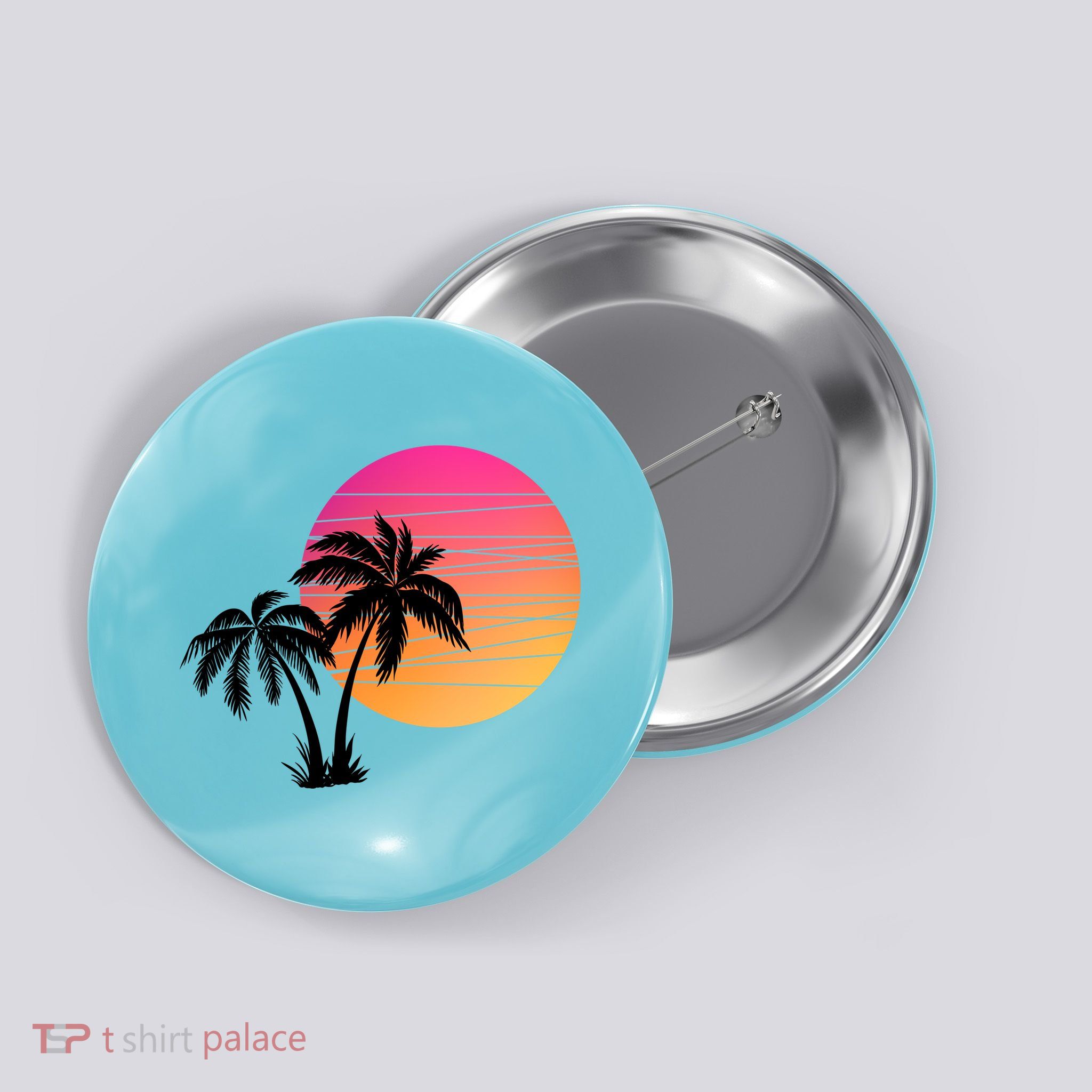 Sunset Palm Trees Button