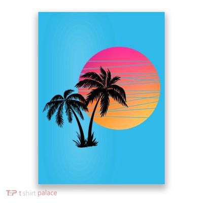 Sunset Palm Trees Poster