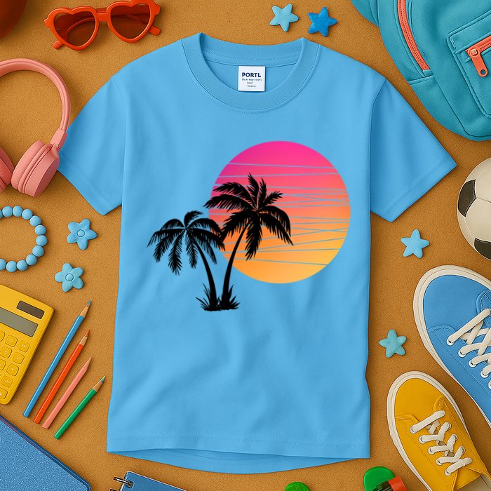 Sunset Palm Trees Kids T-Shirt