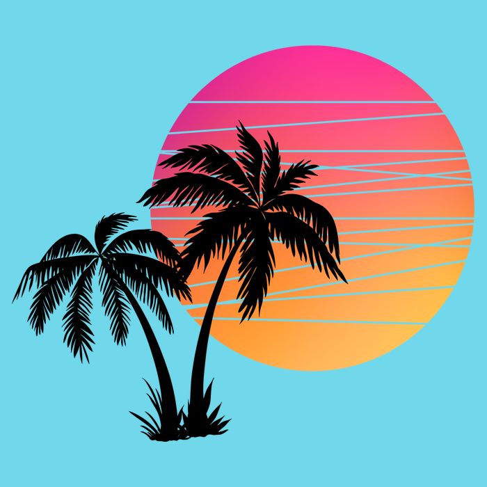 Sunset Palm Trees Kids T-Shirt