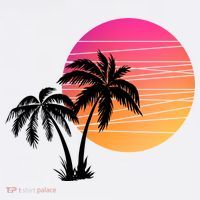 Sunset Palm Trees Garment-Dyed Sweatshirt