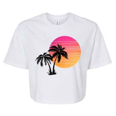 Sunset Palm Trees Bella+Canvas Jersey Crop Tee