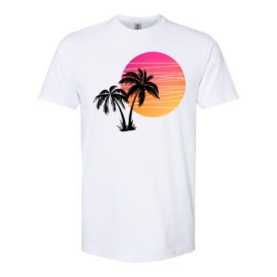 Sunset Palm Trees Softstyle® CVC T-Shirt