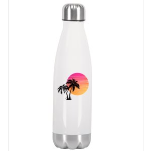 Sunset Palm Trees Stainless Steel Insulated Water Bottle