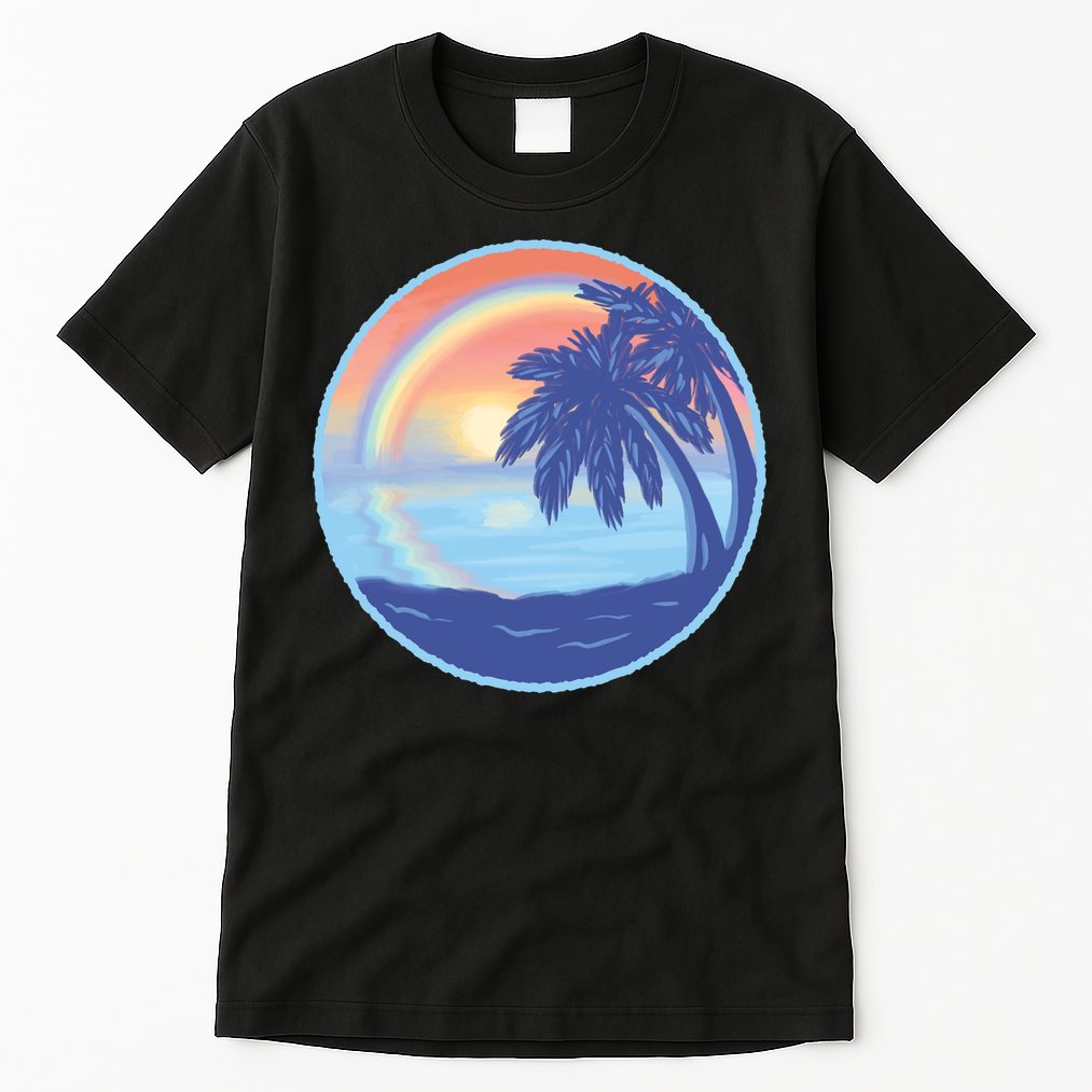 Sunset Rainbow Beach Tall T-Shirt
